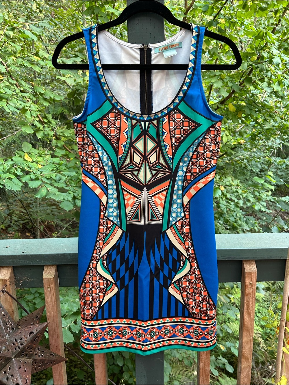 Flying Tomato Art Deco Print Sleeveless Mini Dress